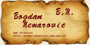 Bogdan Memarović vizit kartica